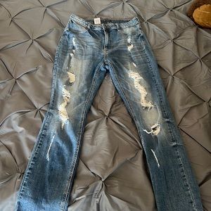 Fashion nova women’s  ripped jeans long, stretchy, high-rise